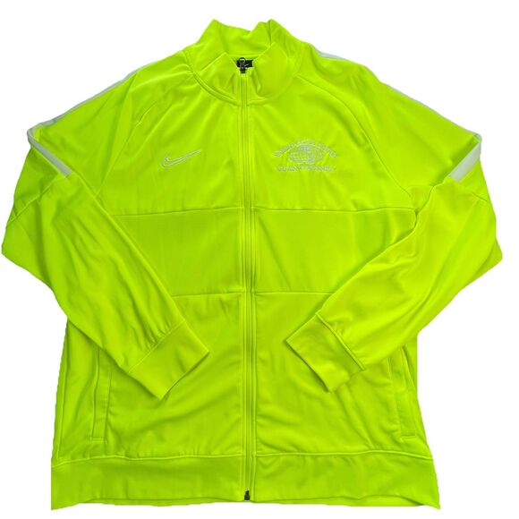 Nike Track Jacket Mens 2XL Neon Yellow Volt Running Tennis Dri Fit Active Wear - Picture 1 of 15